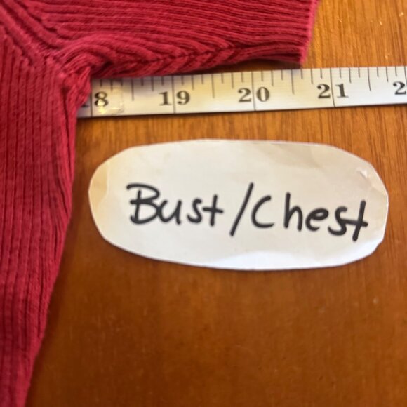 Vintage 90s GetFit Red Ribbed Cotton Short Sleeve Shirt L - Picture 5 of 6